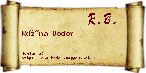 Róna Bodor névjegykártya